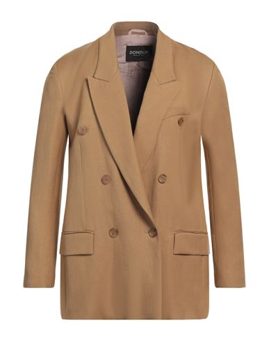 Dondup Woman Blazer Camel Size 6 Viscose, Linen In Brown