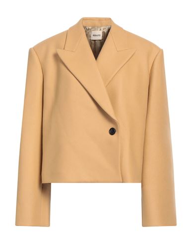 Khaite Woman Coat Camel Size 4 Virgin Wool, Nylon