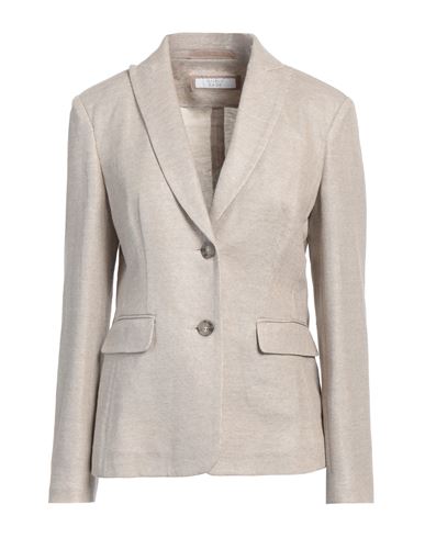 Shop Peserico Easy Woman Blazer Light Grey Size 6 Linen, Cotton