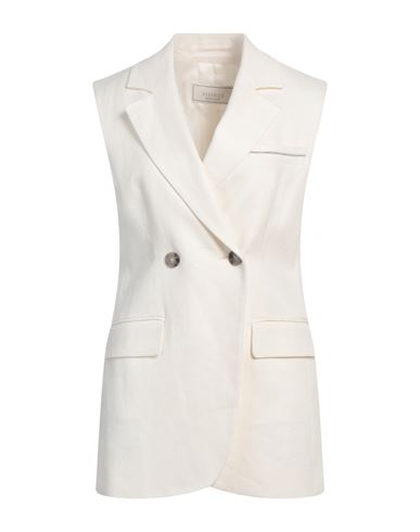 Shop Peserico Woman Blazer Ivory Size 10 Linen, Viscose, Elastane In White
