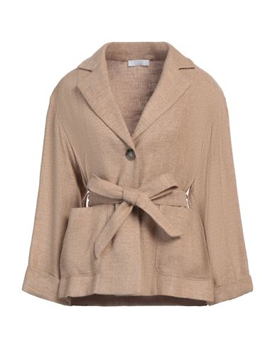 Peserico Easy Woman Blazer Sand Size 6 Linen, Viscose, Cotton, Polyester, Polyamide In Beige