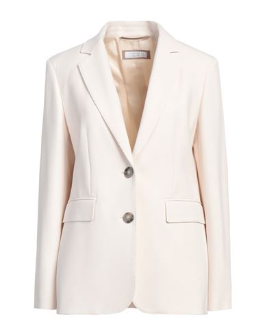 Peserico Easy Woman Blazer Off White Size 6 Polyester, Viscose, Cotton, Elastane In Off White