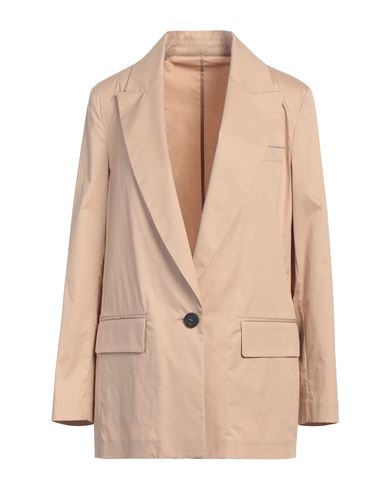 Shop Peserico Woman Blazer Beige Size 6 Cotton, Elastane