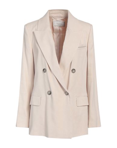 Shop Peserico Woman Blazer Beige Size 6 Linen, Viscose, Elastane