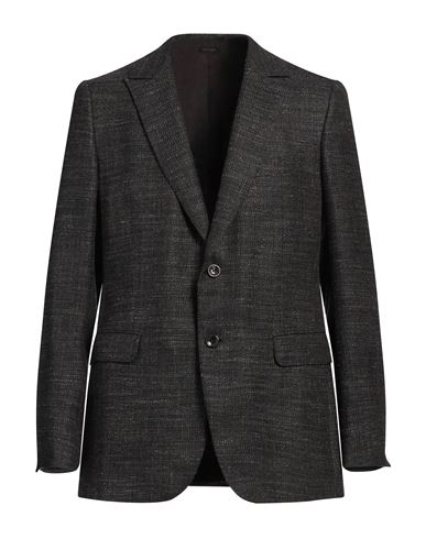 Zegna Man Blazer Charcoal Size 48 Alpaca Wool, Wool, Polyamide, Linen In Grey