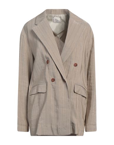 ALYSI ALYSI WOMAN BLAZER BEIGE SIZE 4 LINEN, VISCOSE 