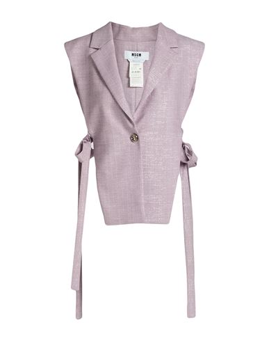 Msgm Woman Tailored Vest Lilac Size 4 Wool, Viscose, Elastane In Purple