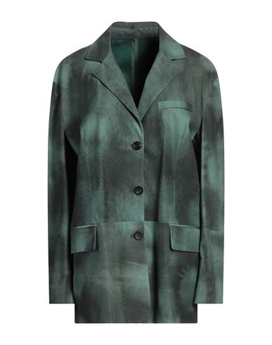 Giorgio Brato Woman Blazer Green Size 6 Leather In Green