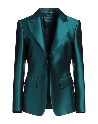 Shop Alberta Ferretti Woman Blazer Deep Teal Size 6 Polyester, Silk In Green