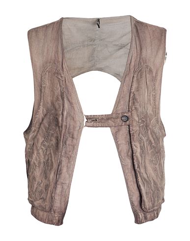 Masnada Man Tailored Vest Khaki Size 40 Linen In Beige