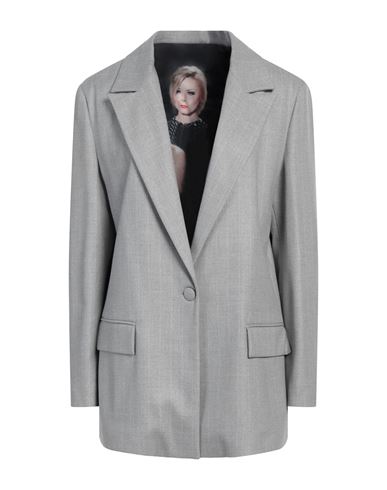 CRISTINAEFFE CRISTINAEFFE WOMAN BLAZER GREY SIZE 10 POLYESTER, VISCOSE, ELASTANE 