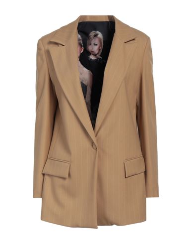 Cristinaeffe Woman Blazer Camel Size 12 Polyester, Viscose, Elastane In Beige