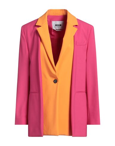 Msgm Woman Blazer Magenta Size 4 Virgin Wool, Elastane In Magenta
