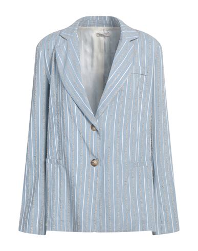 MOTEL MOTEL WOMAN BLAZER SKY BLUE SIZE S VISCOSE, POLYESTER 