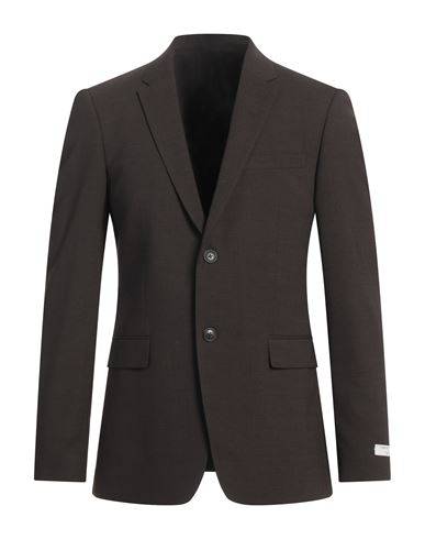 Tiger Of Sweden Man Blazer Dark Brown Size 44 Polyester, Wool, Elastane In Brown