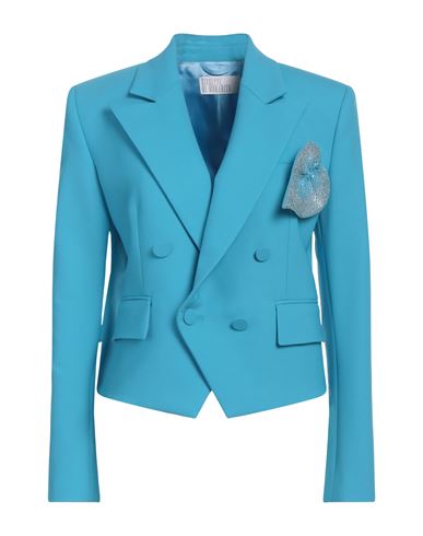 Giuseppe Di Morabito Woman Blazer Azure Size 10 Virgin Wool, Elastane In Blue
