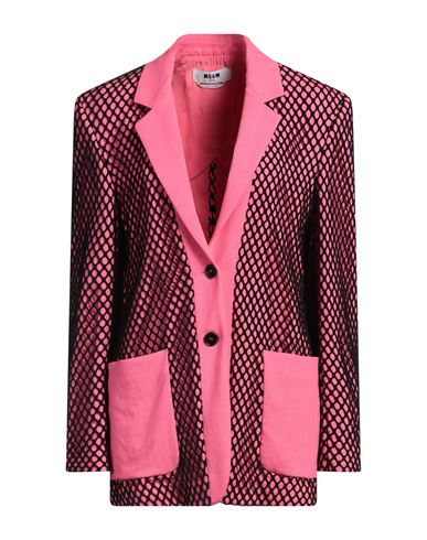 Msgm Woman Blazer Magenta Size 4 Viscose, Polyester, Elastane In Magenta