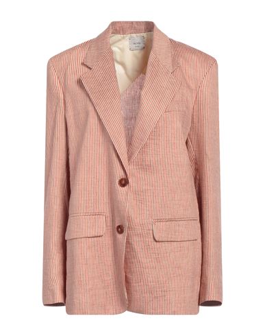 ALYSI ALYSI CHOCOLAT WOMAN BLAZER CAMEL SIZE 6 LINEN, POLYAMIDE 