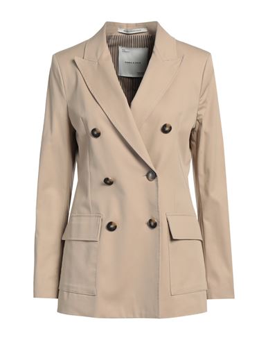 Emma & Gaia Woman Blazer Sand Size 10 Cotton, Elastane In Beige