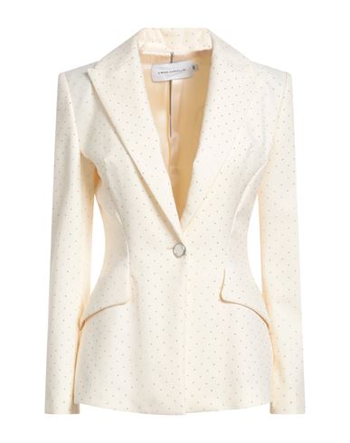 Simona Corsellini Woman Blazer Ivory Size 10 Polyester, Viscose In White
