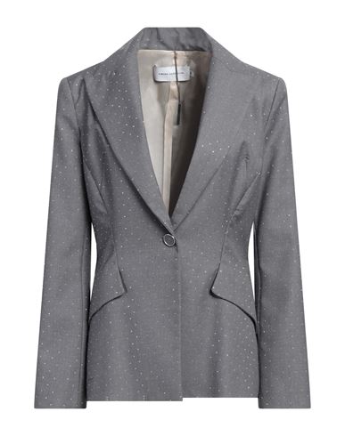 SIMONA CORSELLINI SIMONA CORSELLINI WOMAN BLAZER GREY SIZE 8 POLYESTER, VISCOSE 