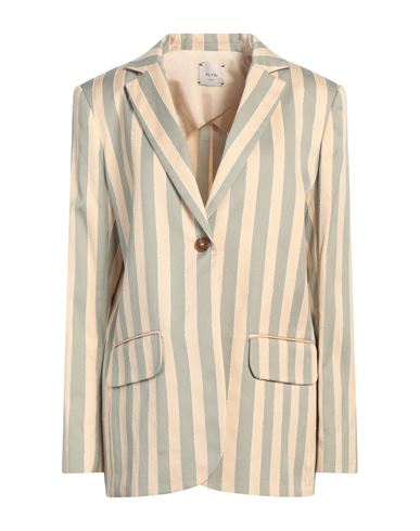 ALYSI ALYSI WOMAN BLAZER SAGE GREEN SIZE 6 COTTON, POLYAMIDE 