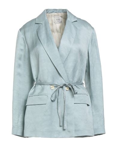 Alysi Woman Blazer Sky Blue Size 4 Linen, Cupro