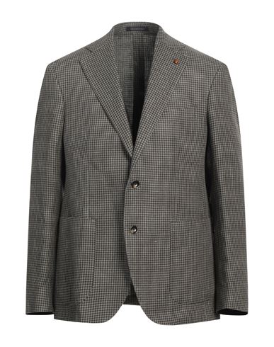 Sartoria Latorre Man Blazer Green Size 44 Linen, Wool In Gray