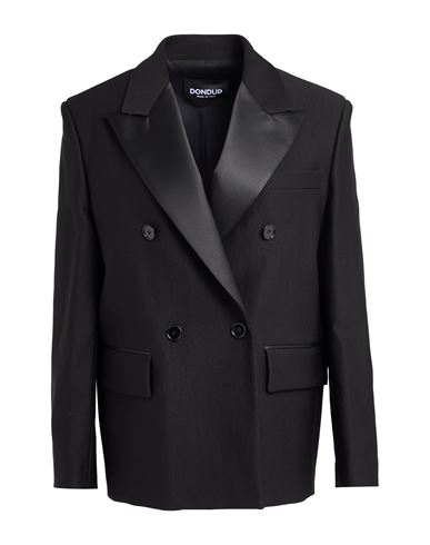 Dondup Woman Blazer Black Size 8 Polyamide, Cotton, Elastane
