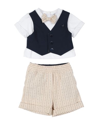Monnalisa Newborn Boy Suit Midnight Blue Size 3 Cotton, Polyamide, Elastane, Viscose In Blue