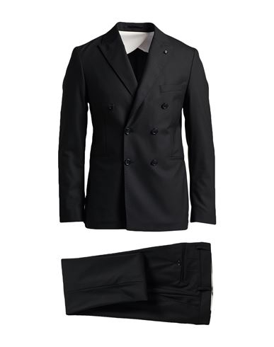 Barbati Man Suit Black Size 36 Pes, Wool, Viscose, Elastane In Black