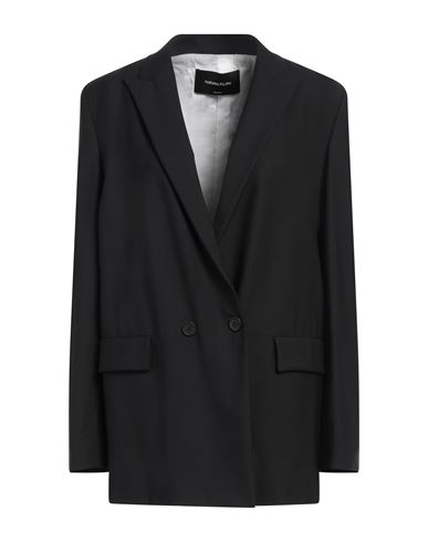 FABIANA FILIPPI FABIANA FILIPPI WOMAN BLAZER BLACK SIZE 8 VIRGIN WOOL, POLYAMIDE, ELASTANE 