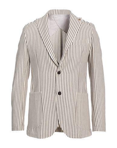 Barbati Man Blazer Dark Brown Size 38 Cotton, Polyester In Brown