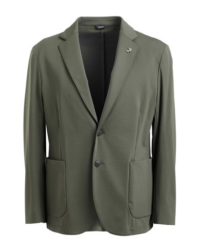 Tombolini Man Blazer Military Green Size 44 Polyester, Viscose, Elastane In Multi