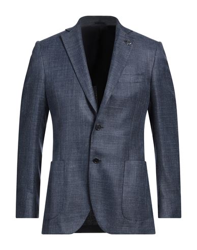 Tombolini Man Blazer Navy Size 38 Wool, Silk, Linen