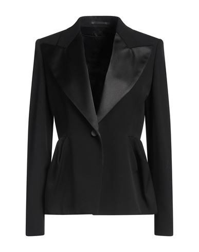 Max Mara Wool Single-breasted Blazer Jacket In Black