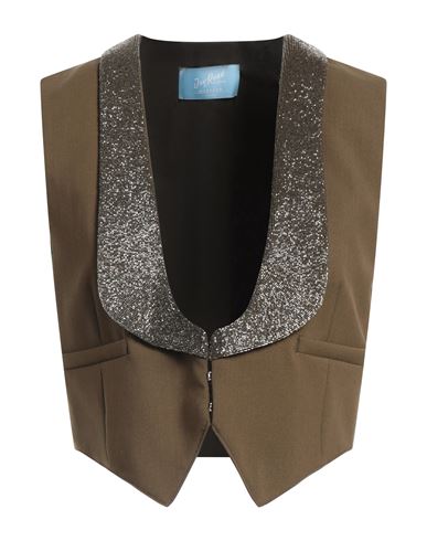 WEEKEND MAX MARA WEEKEND MAX MARA JOYROAD BY LUCY HALE WOMAN TAILORED VEST MILITARY GREEN SIZE 12 POLYESTER, VIRGIN W 