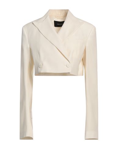 FABIANA FILIPPI FABIANA FILIPPI WOMAN BLAZER CREAM SIZE 4 VIRGIN WOOL, SILK 