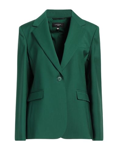 Weekend Max Mara Woman Blazer Green Size 14 Virgin Wool