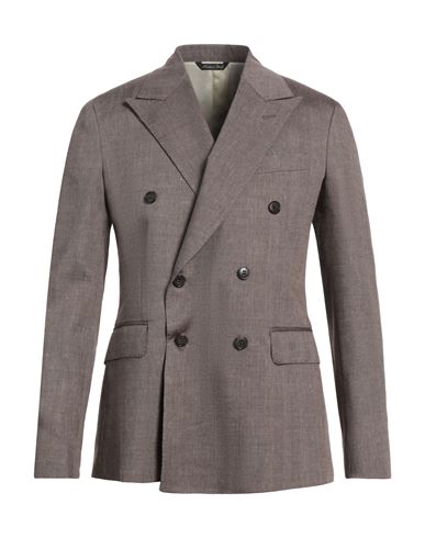 Brian Dales Natural Low Impact Man Blazer Chocolate Brown Size 42 Linen, Wool In Brown