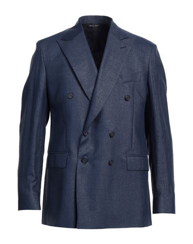 BRIAN DALES BRIAN DALES MAN BLAZER BLUE SIZE 42 LINEN, POLYAMIDE 
