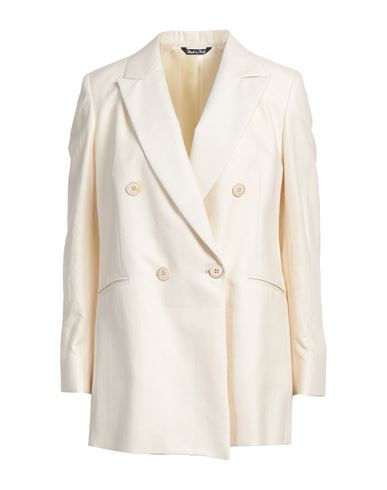 Shop Brian Dales Woman Blazer Ivory Size 12 Linen, Polyamide In White
