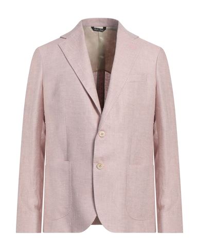 Brian Dales Man Blazer Pink Size 42 Linen, Silk In Pink