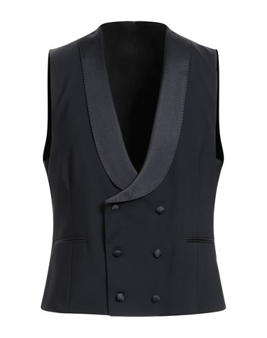 Lardini Man Tailored Vest Midnight Blue Size 42 Wool, Elastane