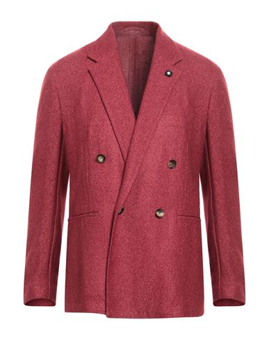 Lardini Man Blazer Brick Size 40 Cashmere, Silk In Red
