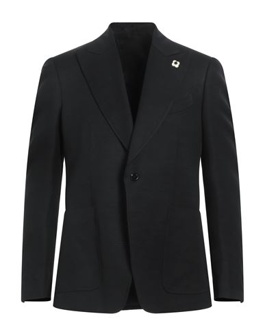 Lardini Attitude Man Blazer Black Size 40 Viscose, Silk In Black