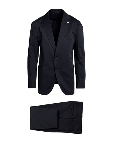 Lardini Man Suit Black Size 48 Wool In Navy