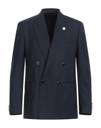 Lardini Attitude Man Blazer Midnight Blue Size 38 Wool In Blue