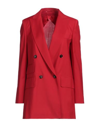 Shop Max Mara Woman Blazer Red Size 6 Virgin Wool
