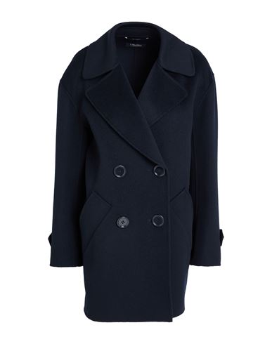 Shop 's Max Mara Woman Coat Midnight Blue Size 16 Wool
